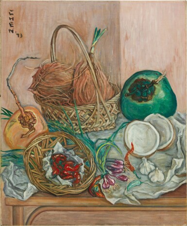 View full screen - View 1 of Lot 2809. Georgette Chen 張荔英 | Coconuts and chilies 椰子和辣椒.
