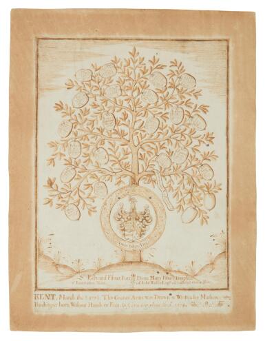 View full screen - View 1 of Lot 123. Buchinger, Matthias | A Buchinger family tree for a couple who took Genesis 1:22 to heart.
