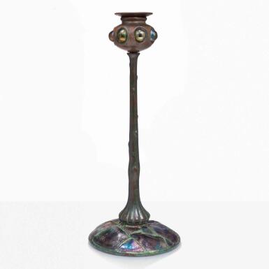 View full screen - View 1 of Lot 20. Jeweled "Turtle Back" Candlestick.