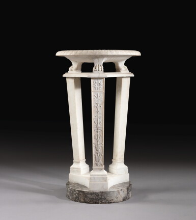 View full screen - View 1 of Lot 41. AN ITALIAN CARVED WHITE CARRARA MARBLE ATHÉNIENNE LATE 18TH CENTURY.