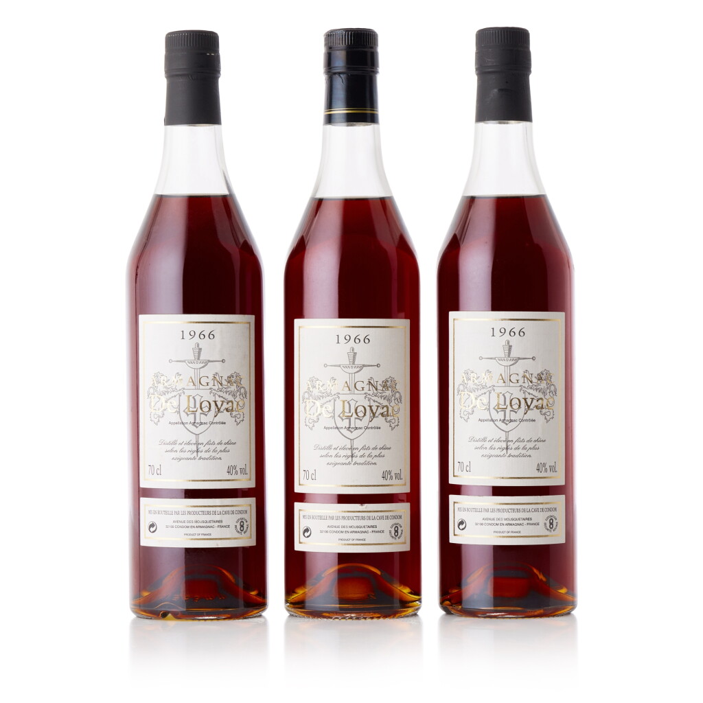View full screen - View 1 of Lot 6740. De Loyac Vintage Armagnac 40.0 abv 1966 (3 BT70).