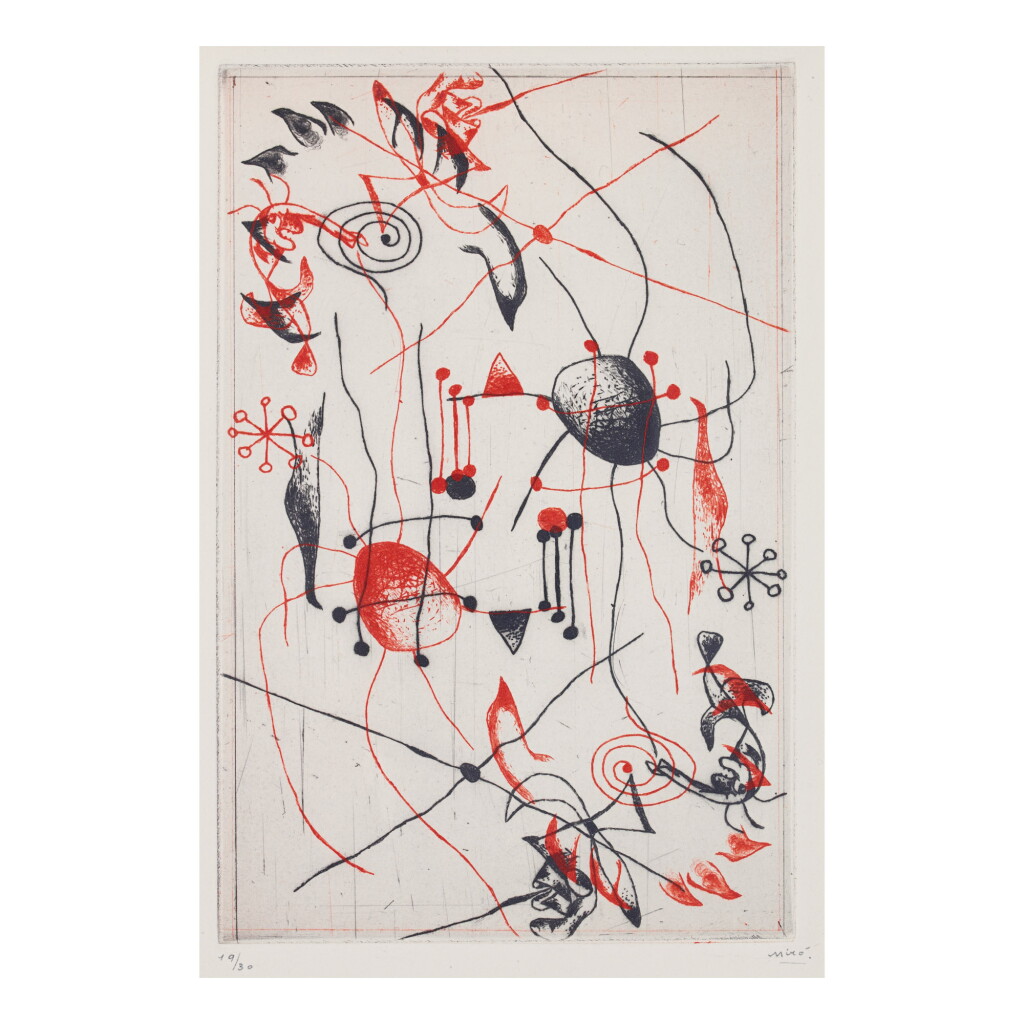 View full screen - View 1 of Lot 37. JOAN MIRÓ | SÉRIE NOIRE ET ROUGE: ONE PLATE (D. 34).
