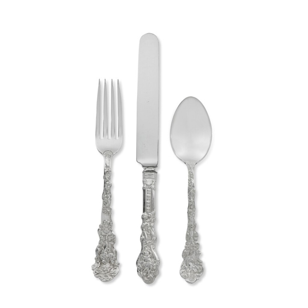 View full screen - View 1 of Lot 254. An American Silver Versailles Pattern Flatware Service, Gorham Mfg. Co., Providence, RI, 20th Century.