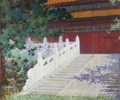 View full screen - View 1 of Lot 38. J. RUEDOLF | Entrance to the Temple of Confucius, Peking.