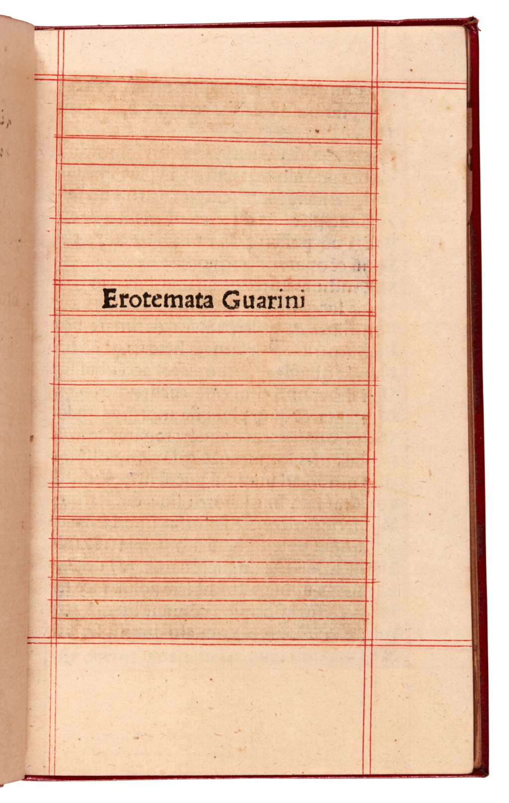 View full screen - View 1 of Lot 48. Chrysoloras, Erotemata Guarini, Reggio Emilia, 1501, later red morocco gilt, Dampier-Chatsworth copy.