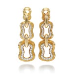 PAIR OF DIAMOND EAR CLIPS, CARTIER