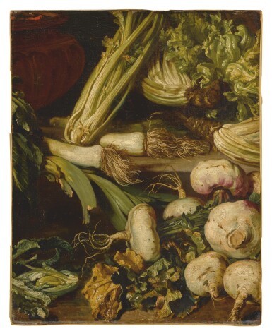 View full screen - View 1 of Lot 566. GIUSEPPE ANTONIO PIANCA | STILL LIFE OF VEGETABLES.
