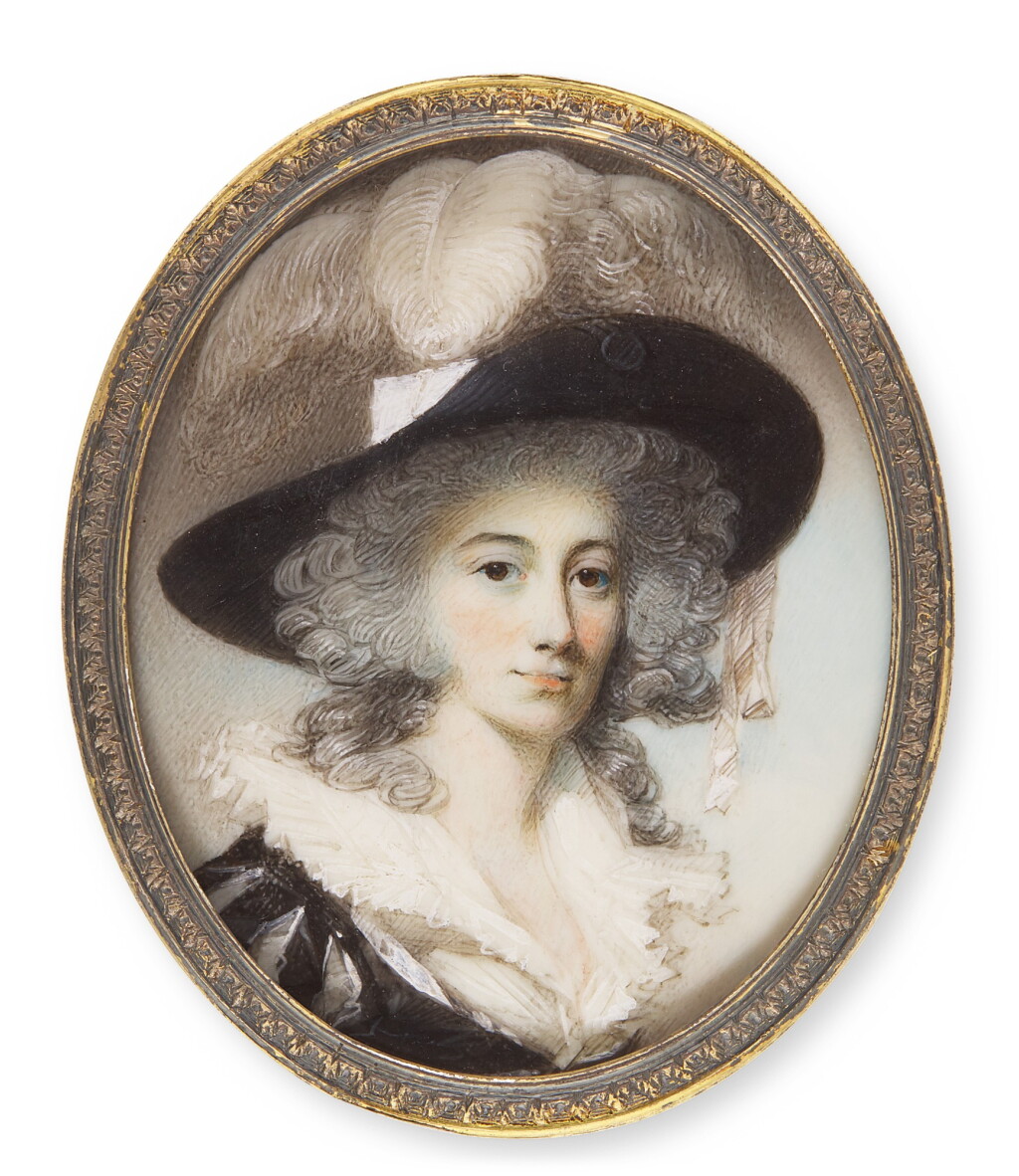 View full screen - View 1 of Lot 166. GEORGE ENGLEHEART | Portrait of a lady, circa 1785.