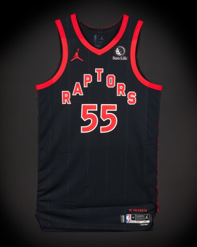View full screen - View 1 of Lot 52. Alijah Martin Toronto Raptors 2025-2026 Emirates NBA Cup Game Worn Statement Edition Jersey.