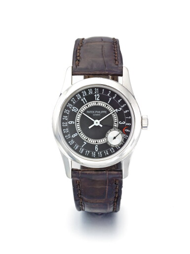 View full screen - View 1 of Lot 13. PATEK PHILIPPE | REF 6000G, A WHITE GOLD AUTOMATIC WRISTWATCH WITH DATE MADE IN 2007.