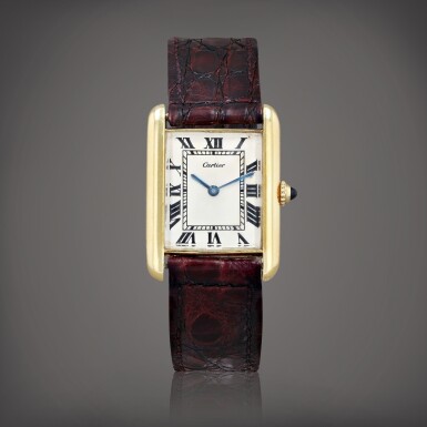 View full screen - View 1 of Lot 472. Tank Montre bracelet en or jaune | Yellow gold wristwatch Vers 1971 | Circa 1971.