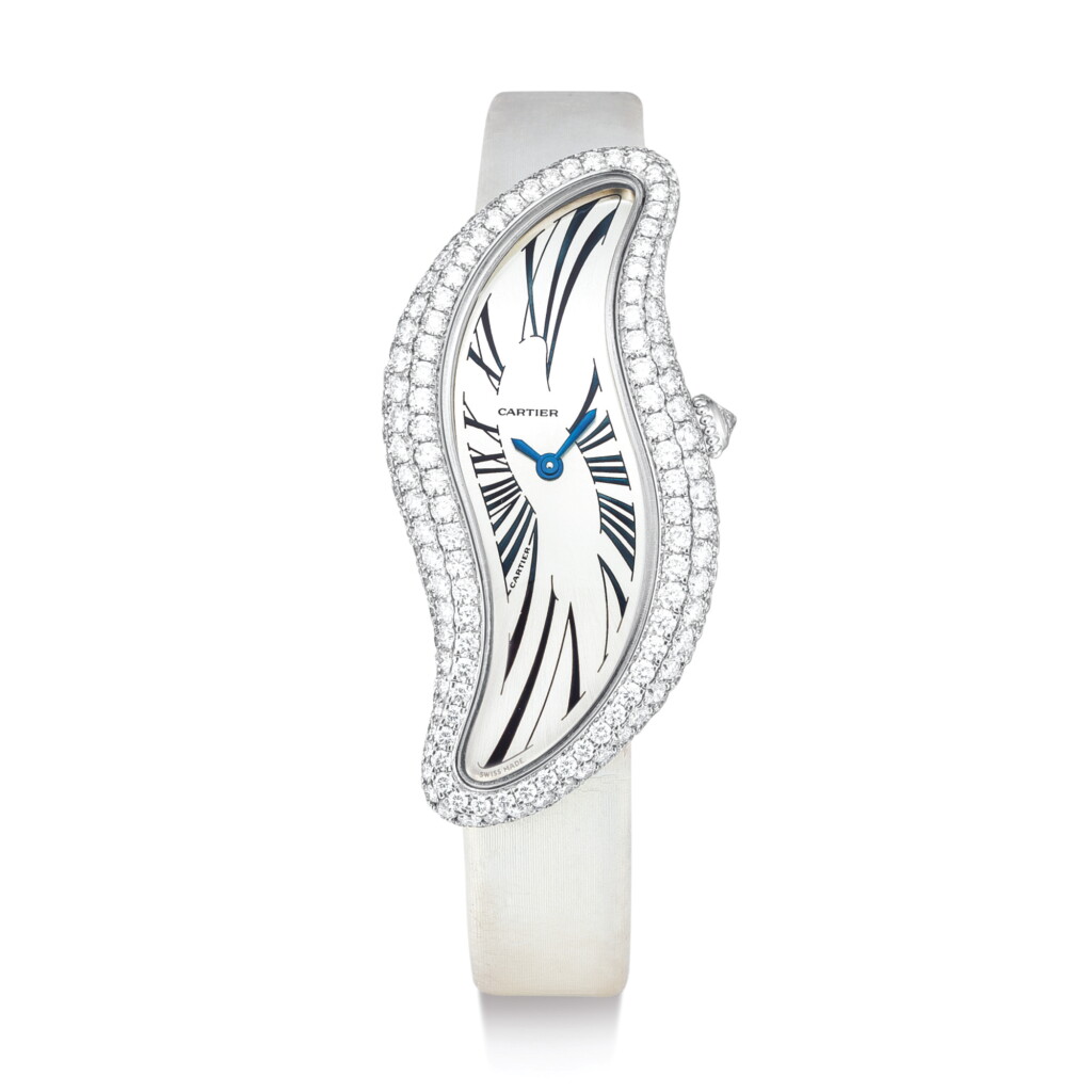 View full screen - View 1 of Lot 2240. CARTIER | BAIGNOIRE, REFERENCE 3174 A WHITE GOLD AND DIAMOND-SET WRISTWATCH, CIRCA 2010 " | 卡地亞 | Baignoire 型號3174 白金鑲鑽石腕錶,錶殼編號25382NX 3174,約2010年製".