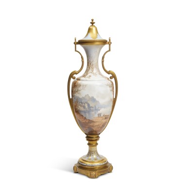 View full screen - View 1 of Lot 627. A French Monumental Gilt-Bronze-Mounted Opaline-Glass Vase and Cover, Probably Baccarat, Circa 1880.