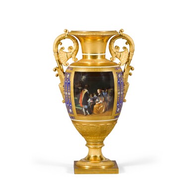 View full screen - View 1 of Lot 218. A large ormolu-mounted porcelain vase, Imperial Porcelain Manufactory, St Petersburg, period of Nicholas I, circa 1848.