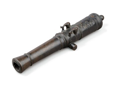 View full screen - View 1 of Lot 252. A patinated bronze barrel stock, early 18th century.