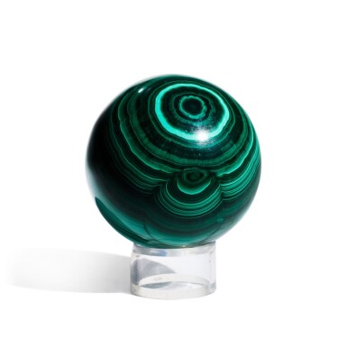 View full screen - View 1 of Lot 63. A Malachite Sphere.