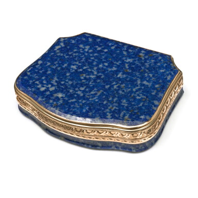View full screen - View 1 of Lot 1269. A gold-mounted lapis lazuli snuff box, Anton Dudeum, Vienna, 1799.