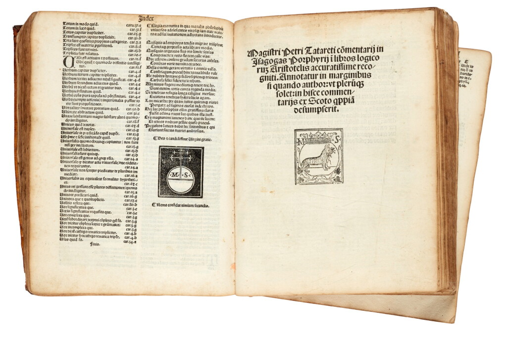 View full screen - View 1 of Lot 167. Tartaret, Expositio in summulas Petri Hispani, Venice, 1518-1520, contemporary vellum.