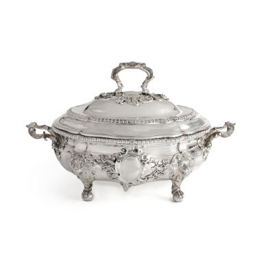 View full screen - View 1 of Lot 447. A George II Silver Soup Tureen and Cover, Paul de Lamerie, London, 1741.
