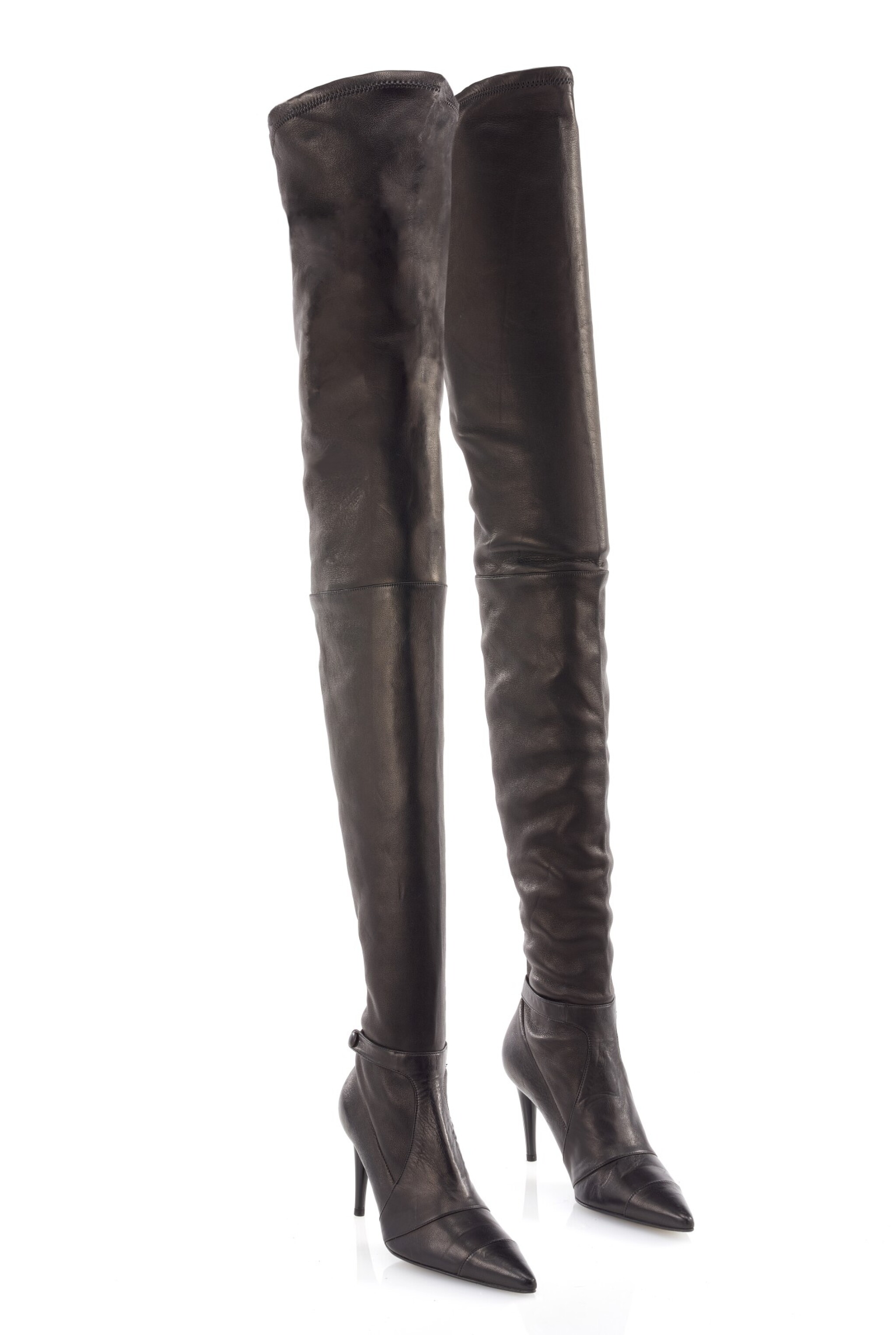 PAIR OF BLACK LEATHER THIGH HIGH BOOTS, CHANEL | A Collection of a Lifetime: Chanel Online | Jewellery | Sotheby's Thigh High Black Leather Boots PAIR OF BLACK LEATHER THIGH HIGH BOOTS, CHANEL | A Collection of a Lifetime: Chanel Online | Jewellery | Sotheby's Thigh High Black Leather Boots