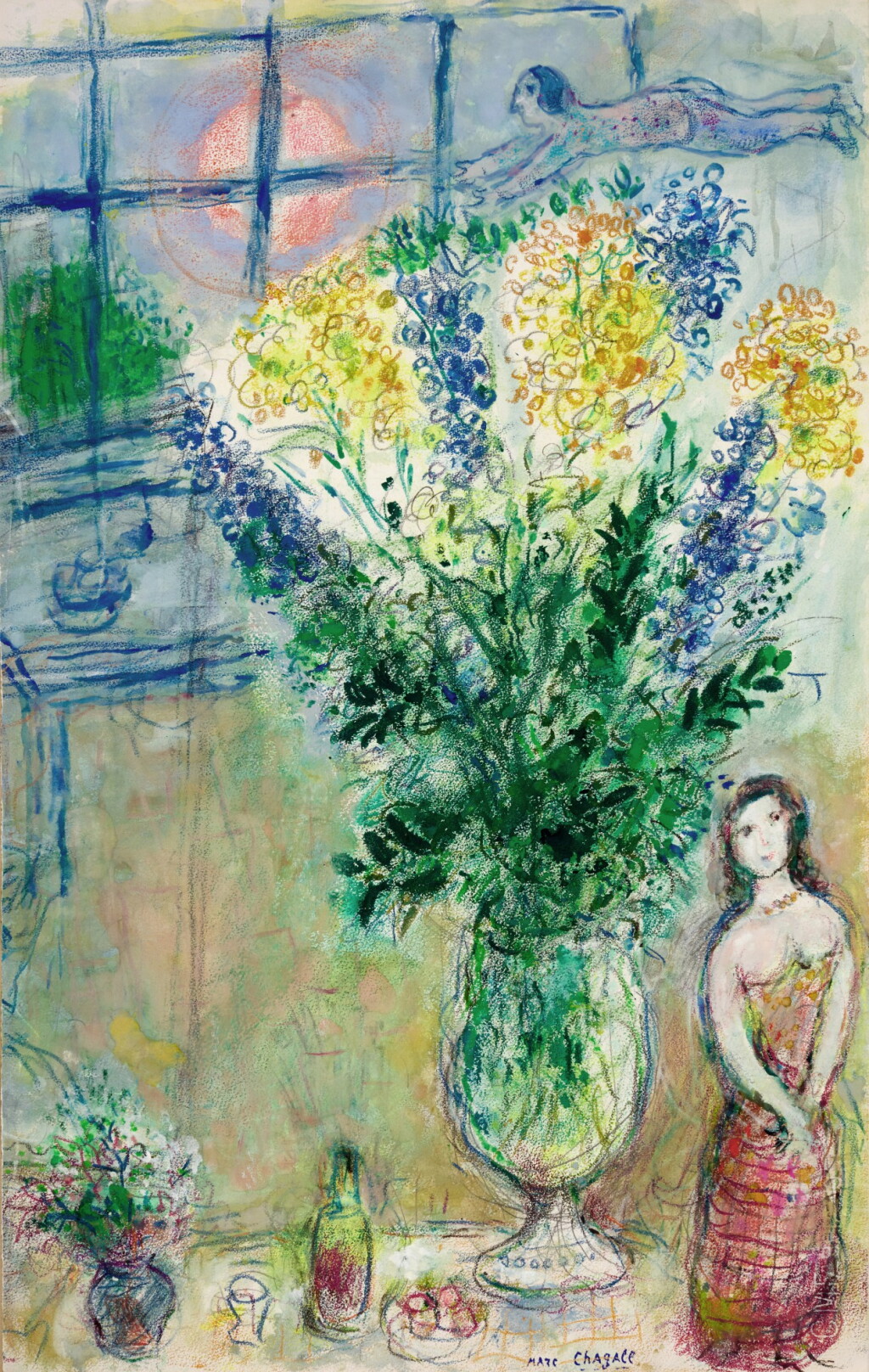 View full screen - View 1 of Lot 24. MARC CHAGALL | BOUQUET DANS UN INTÉRIEUR.