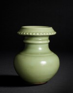 A very rare Longquan celadon pomegranate jar, shiliuzun, Ming dynasty, Hongwu - Yongle period | 明洪武至永樂 龍泉青釉小石榴尊