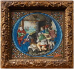 Ensemble de 2 enluminures : Adoration des Bergers (Paris, vers 1500-1510) et Ponce Pilate se lavant les mains (Paris, vers 1510-1520).