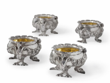 View full screen - View 1 of Lot 179. A Set of Four George II Silver Salts, Frederick Kandler, London, 1731.