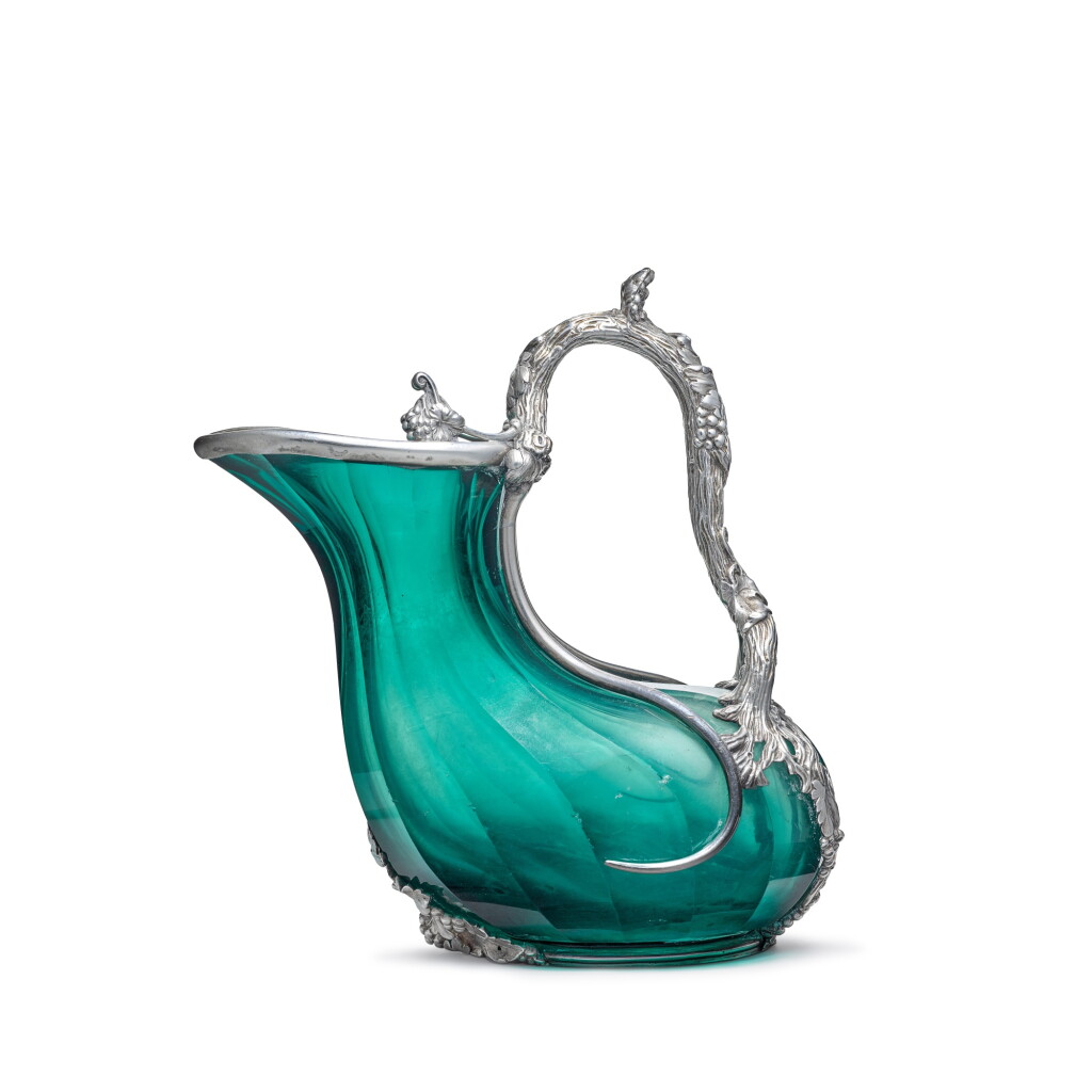View full screen - View 1 of Lot 78. A Victorian silver-mounted cut-glass ascos ewer, John Figg, London, 1840.
