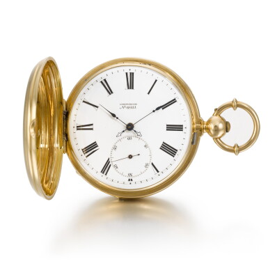 View full screen - View 1 of Lot 207. YELLOW GOLD HUNTING CASED CHRONOMETER WATCH CIRCA 1870.