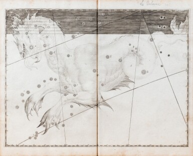View full screen - View 1 of Lot 87. Uranometria... Ulm, Johann Görling, 1661. In-folio. Demi-vélin à coins de l'époque. Exemplaire Lacan..