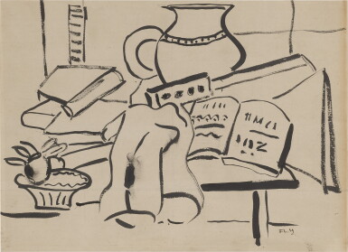 View full screen - View 1 of Lot 60. FERNAND LÉGER | FRUITS, VASE ET LIVRE.