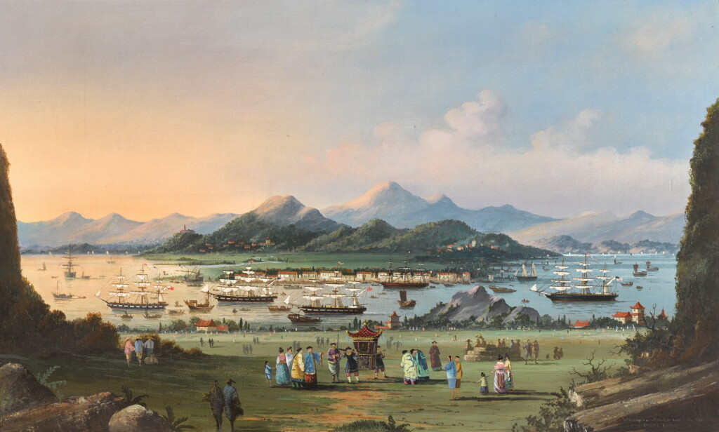 View full screen - View 1 of Lot 36. EUROPEAN SCHOOL, 19TH/20TH CENTURY | Whampoa anchorage on the Pearl River.