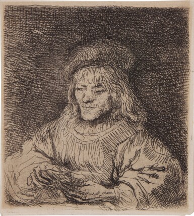 View full screen - View 1 of Lot 43. The Cardplayer (B., Holl. 136; New Holl. 193; H. 19).
