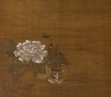 View full screen - View 1 of Lot 2635. 佚名(十七世紀) 牡丹花貓 | Anonymous(17th Century), Peony and Cat.