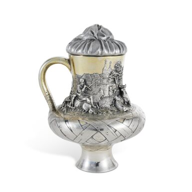 View full screen - View 1 of Lot 584. A Trompe l'Oeil Silver Kvass Mug, Ovchinnikov, Moscow, 1868.
