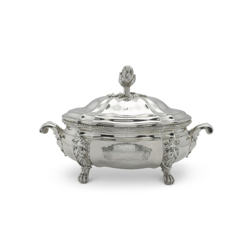 View full screen - View 1 of Lot 139. A George II silver soup tureen, Thomas Gilpin, London, 1750.