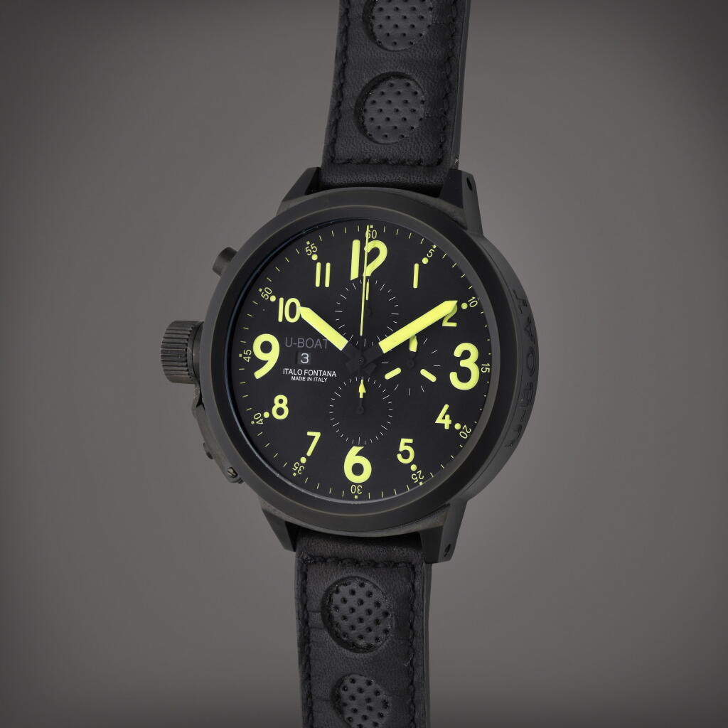 View full screen - View 1 of Lot 358. Reference 7750 Flightdeck | A large black-coated stainless steel automatic chronograph wristwatch with date, Circa 2005.