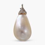 Natural Pearl and Diamond Pendant