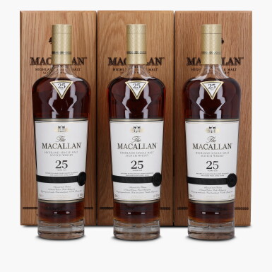View full screen - View 1 of Lot 2015. The Macallan 25 Year Old Sherry Oak 43.0 abv NV (3 Bottles 70cl).