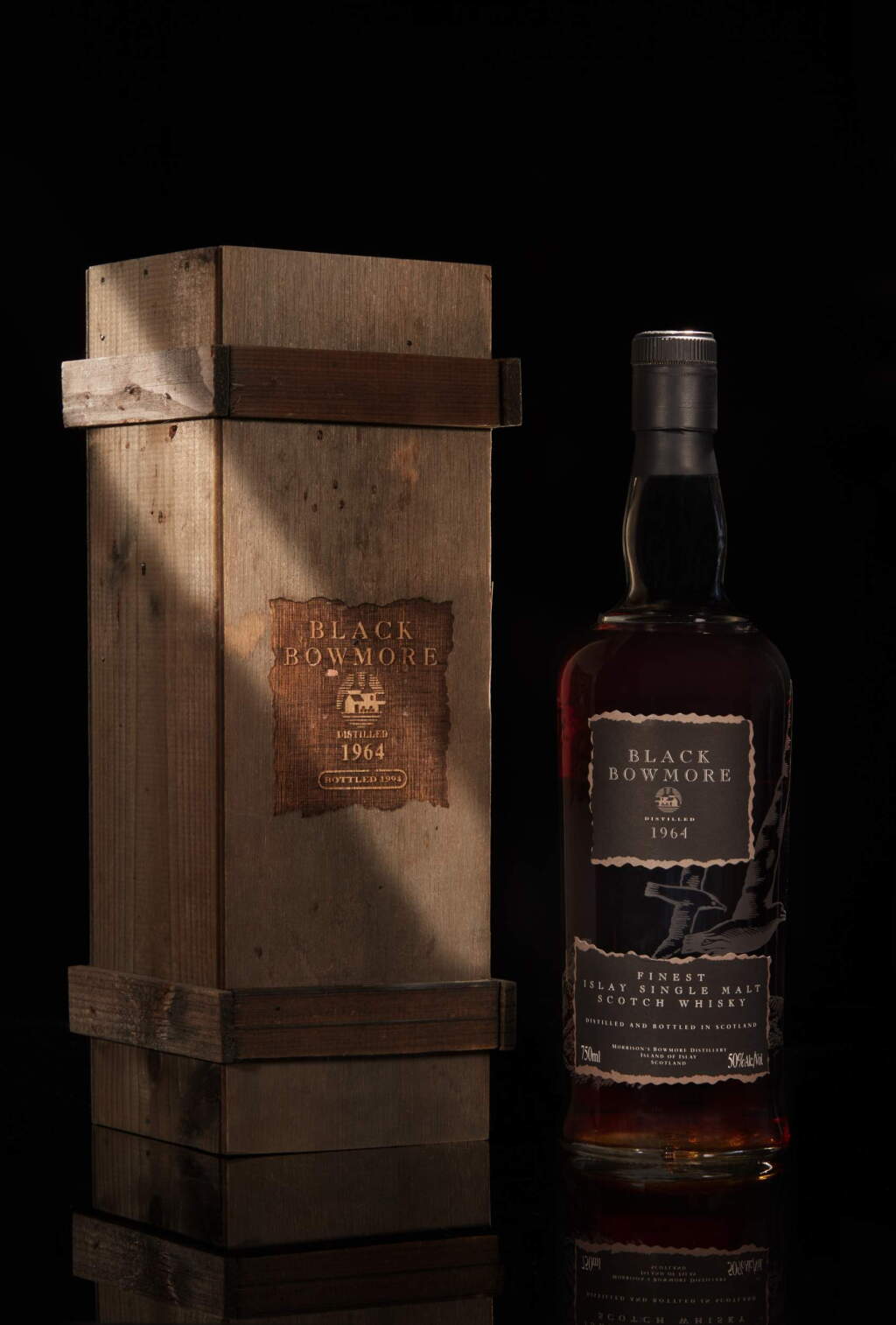 View full screen - View 1 of Lot 60. Bowmore Black Second Release 50.0 abv 1964 (1 Bottle 75cl).