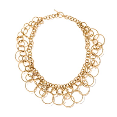 View full screen - View 1 of Lot 115. Hermès | Collier or, "Rivage" | Gold necklace, 'Rivage'.