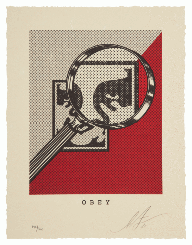 View full screen - View 1 of Lot 410. Obey Magnifying Glass (Red).