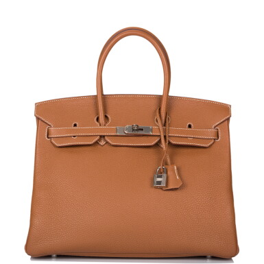 View full screen - View 1 of Lot 60. Hermès Gold Birkin 35cm of Togo Leather with Palladium Hardware.