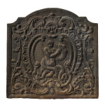 Cast Iron Fireback with Infant Hercules Wrestling Serpent, England or France, 18th Century