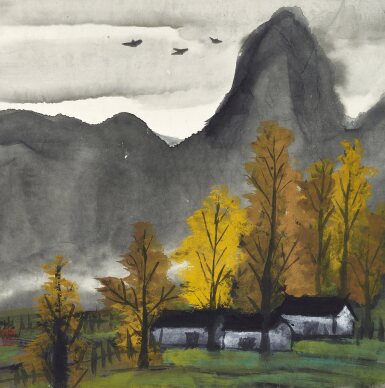 View full screen - View 1 of Lot 3020. 林風眠 秋景 │ Lin Fengmian, Autumn Scenery.