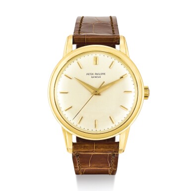 View full screen - View 1 of Lot 2223. PATEK PHILIPPE | REFERENCE 2481 A YELLOW GOLD WRISTWATCH, MADE IN 1963 " | 百達翡麗 | 型號2481 黃金腕錶,機芯編號710506,錶殼編號2630185,1963年製".