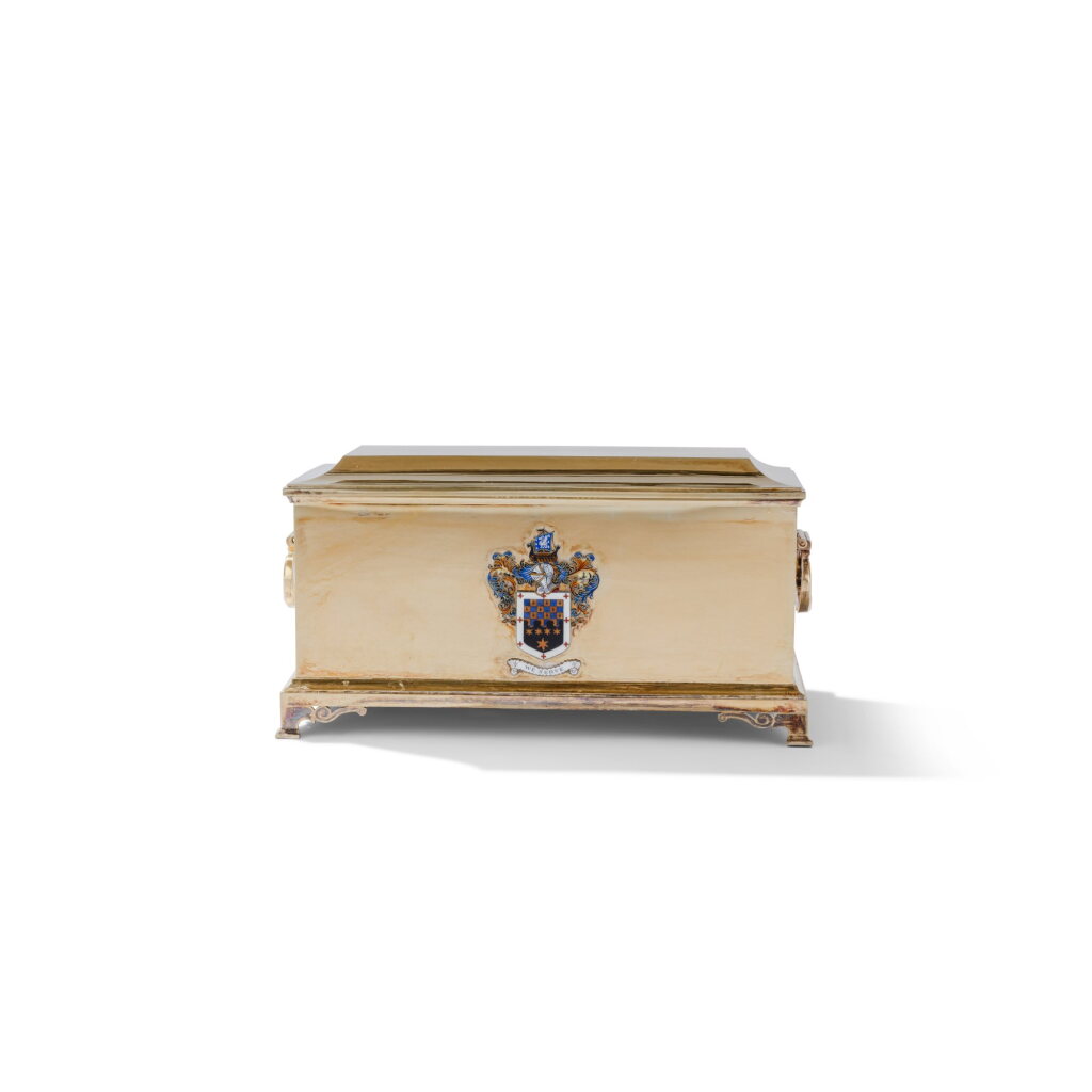 View full screen - View 1 of Lot 1188. A silver-gilt presentation casket, John Collard Vickery, London, 1934.