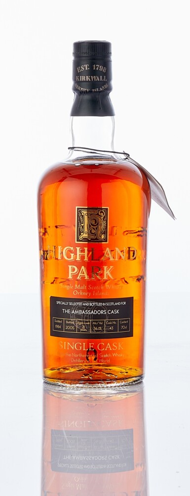View full screen - View 1 of Lot 6100. Highland Park 21 Year Old Ambassadors Cask #1 56.1 abv 1984 (1 BT70).