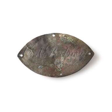 View full screen - View 1 of Lot 376. Engraved Brass Plaque, Wilmington, Delaware, Late 18th century.